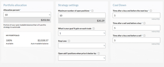 strategy settings-multiple EMAs
